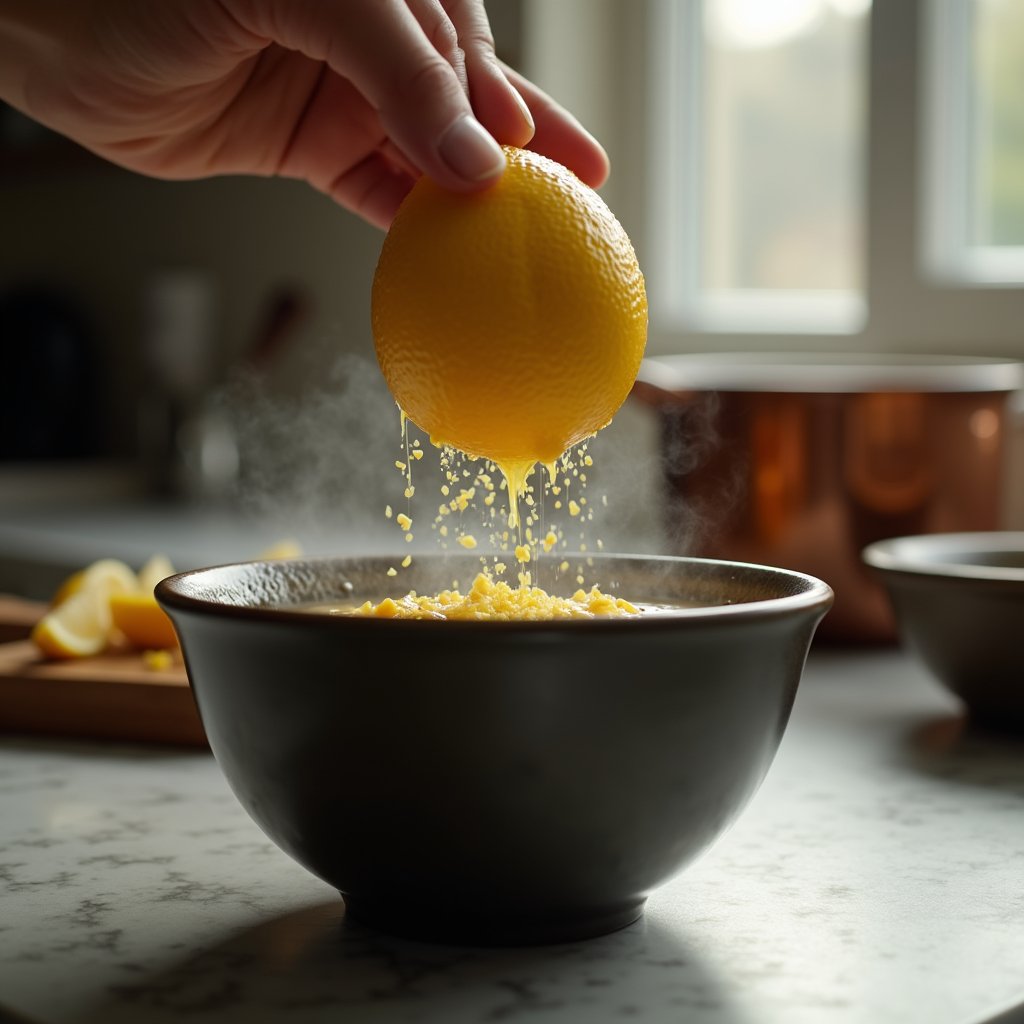 Zest Falling on Honey Glaze