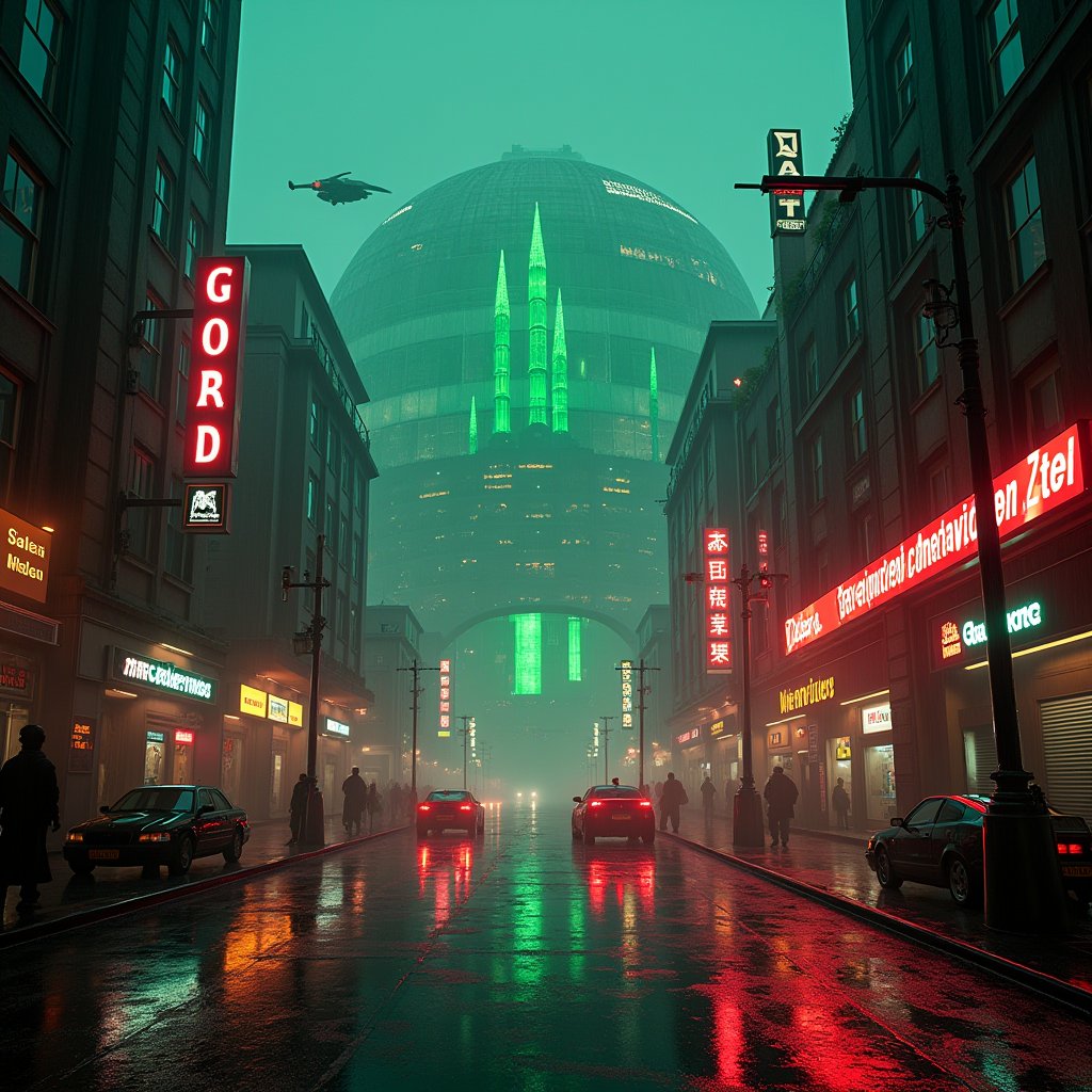 Neon Dome at Sunset - Future AI stock