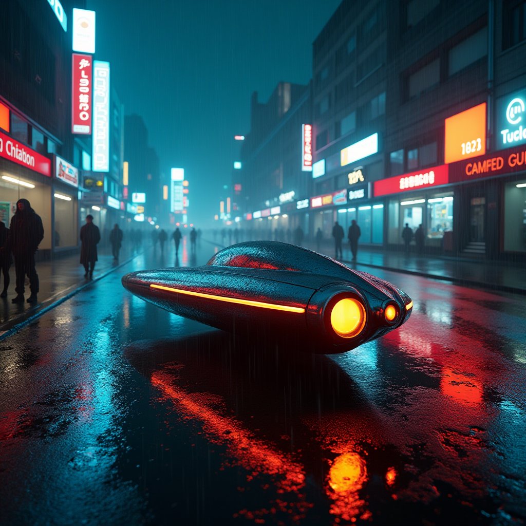 Chrono Vessel in Neon Rain - Future AI stock