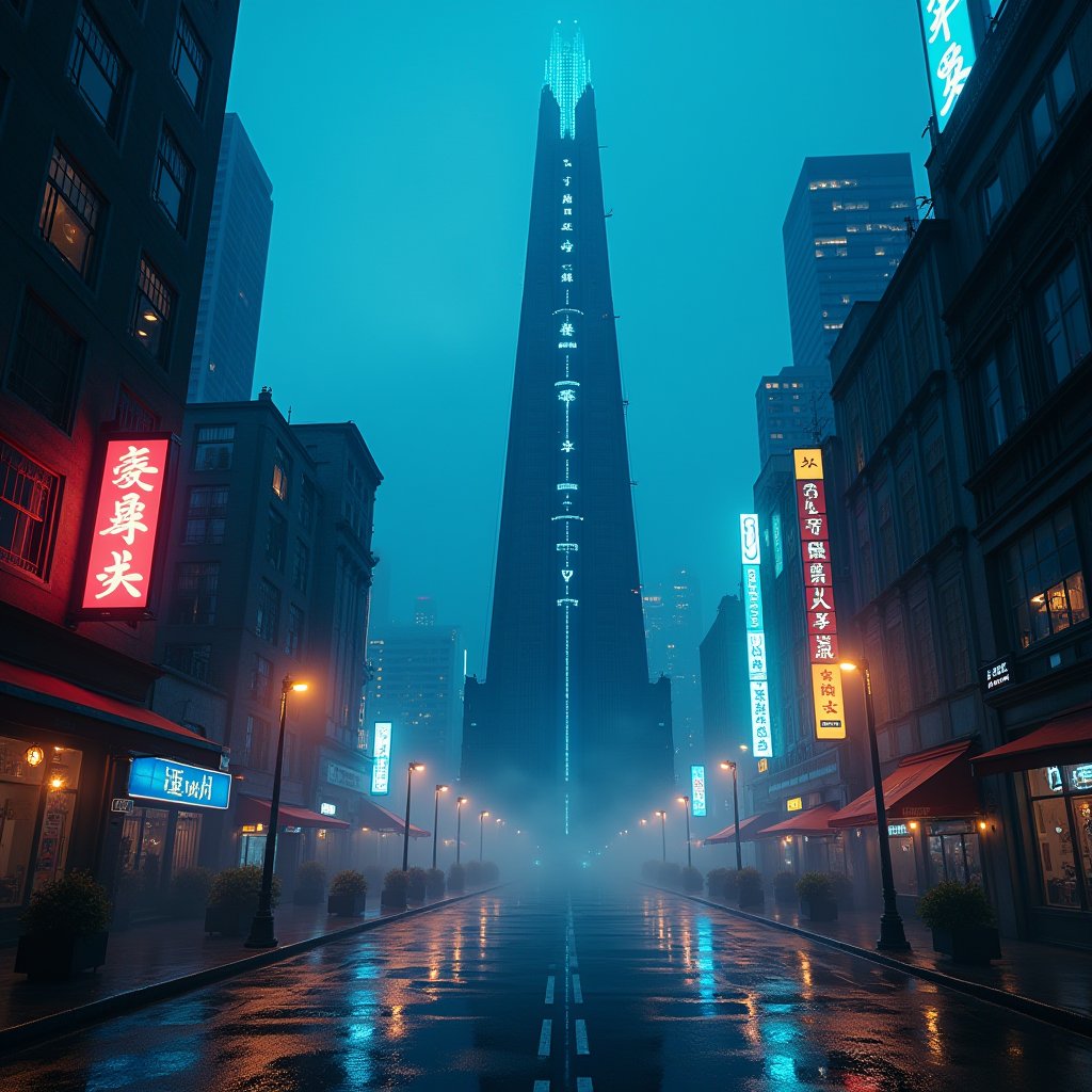 Obsidian Spire Over Neon - Games AI stock