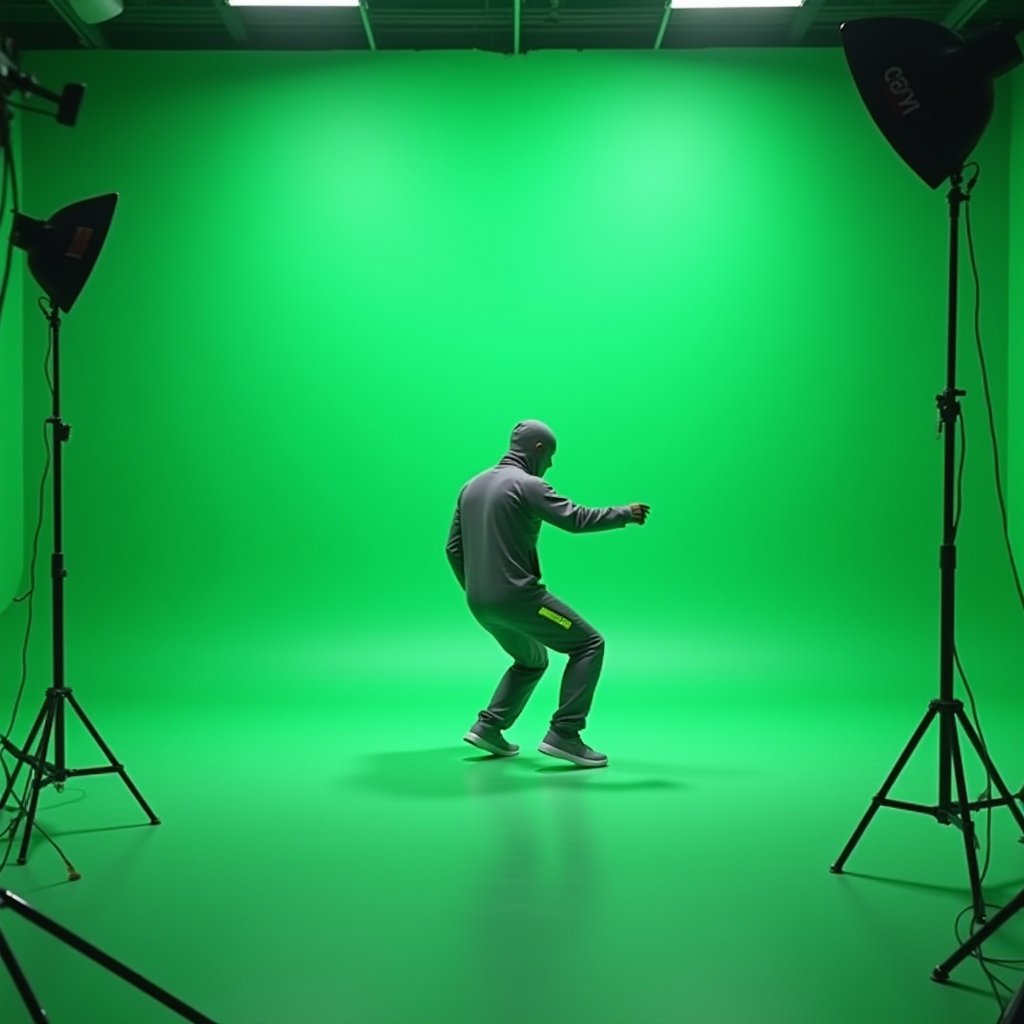 Chroma Key Motion Capture - Green Screen AI stock