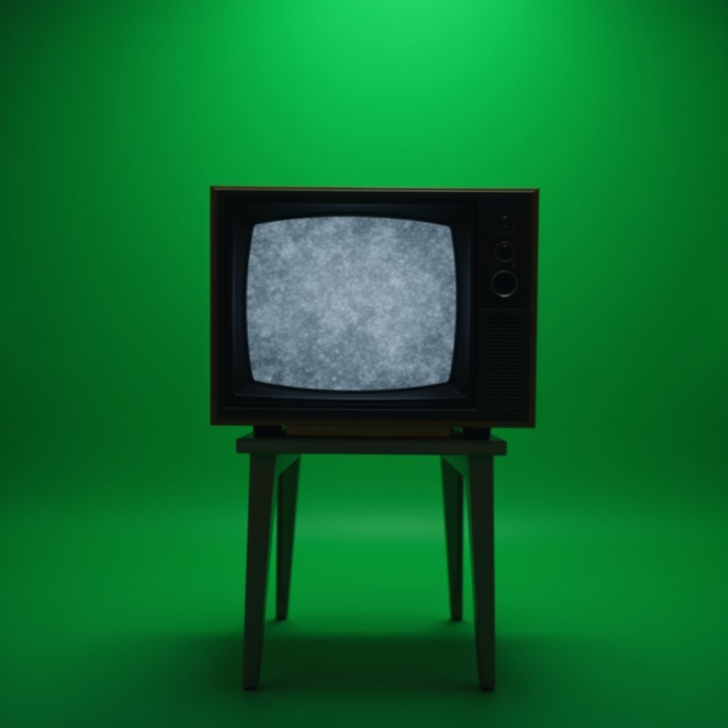 Static on the Green Cyclorama - Green Screen AI stock