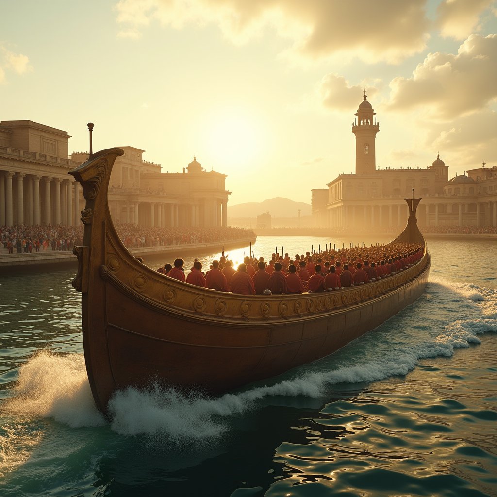 Trireme at Golden Ostia - History AI stock