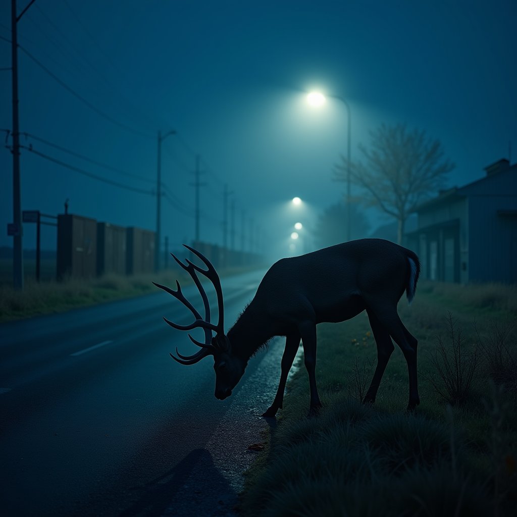 Zombie Deer at Rusted Mile - Horror AI stock