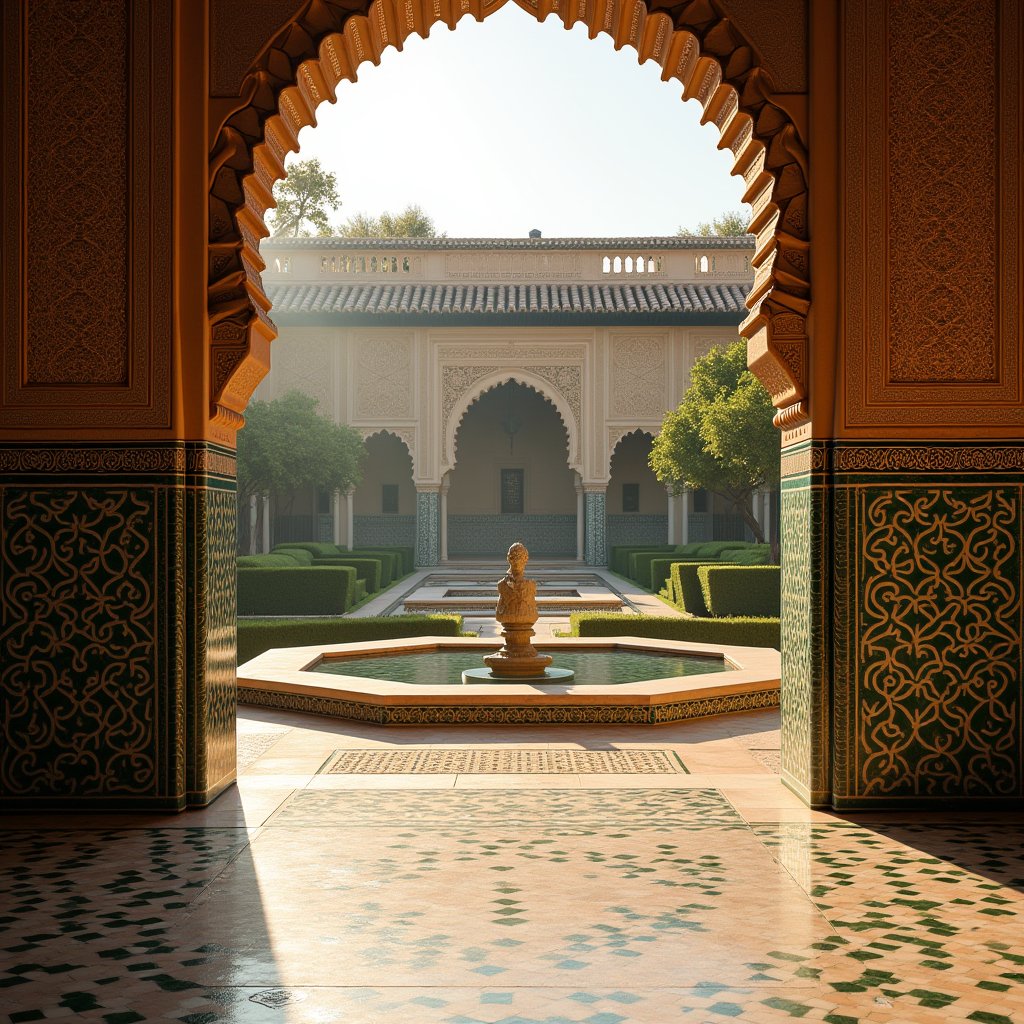 Alhambra's Geometric Splendor - Islamic AI stock