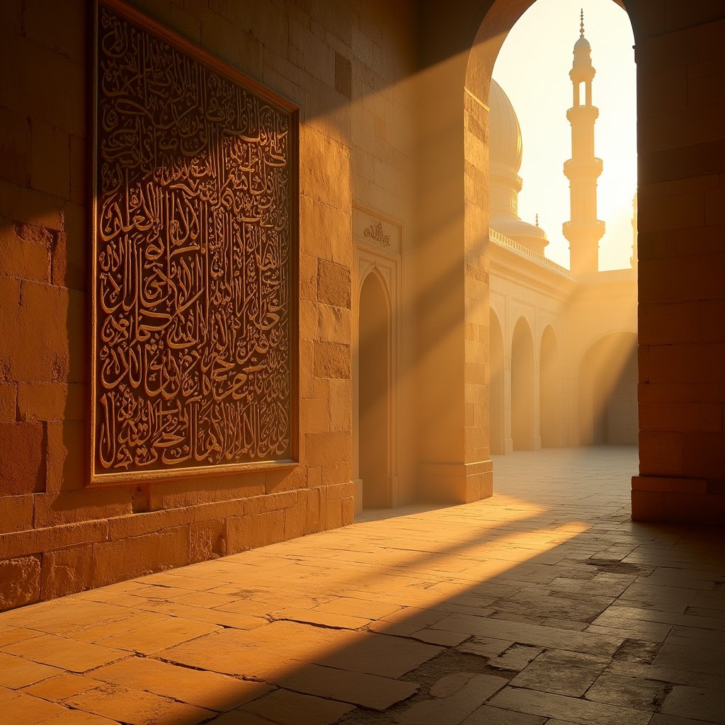 Calligraphy of the Dawn - Islamic AI stock