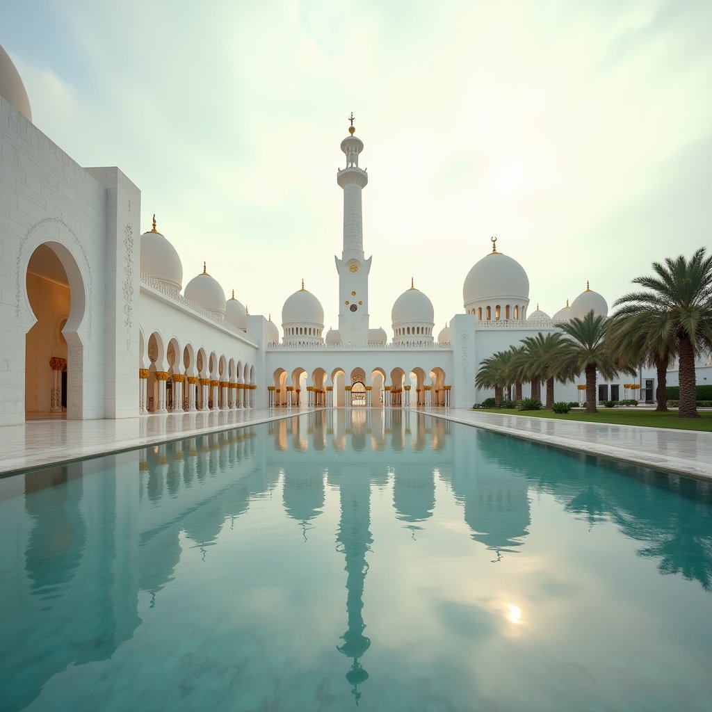 Reflections of the Grand Mosque - Islamic AI stock