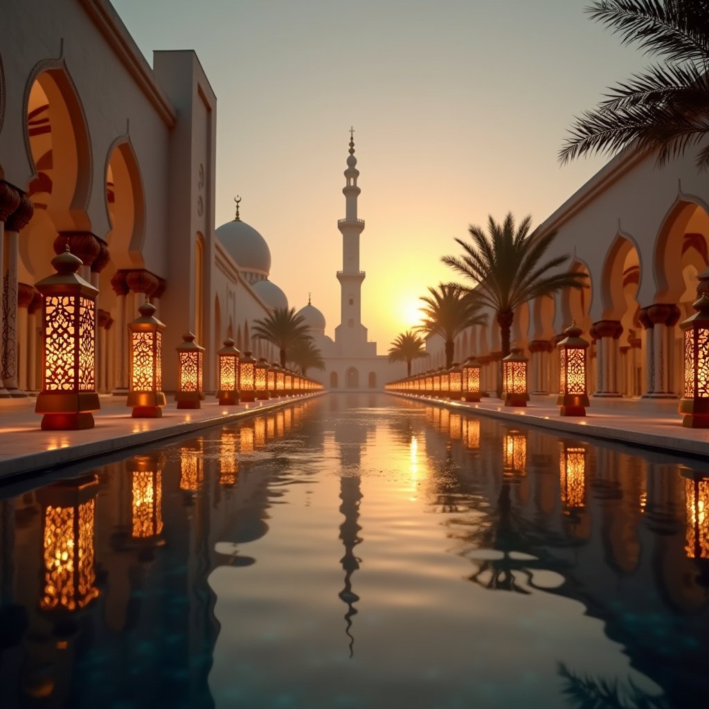 Sheikh Zayed Mosque Reflection - Islamic AI stock