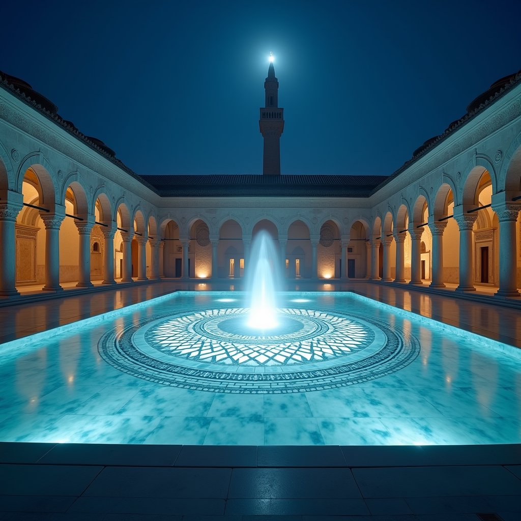 Silver Ripples on Sacred Star - Islamic AI stock