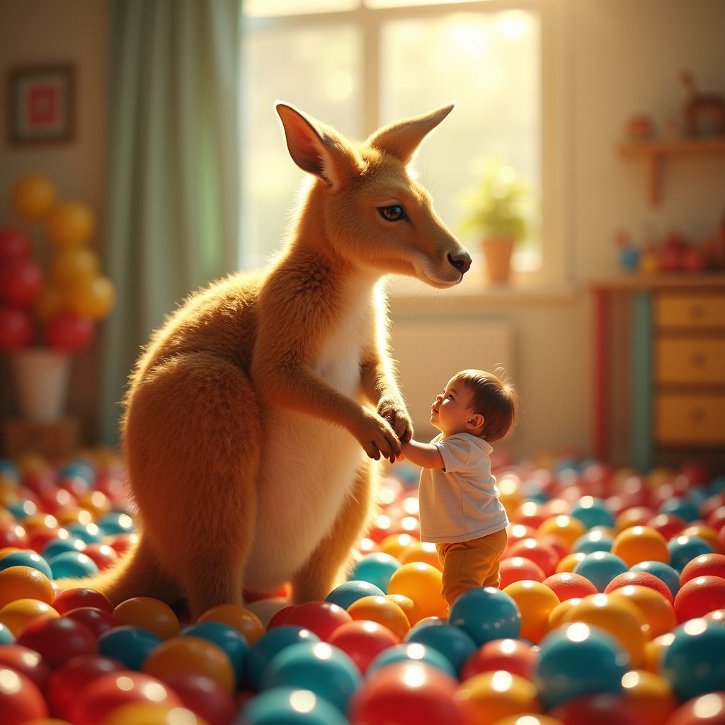 Bouncing Buddies in Ball Pit - Kids AI stock