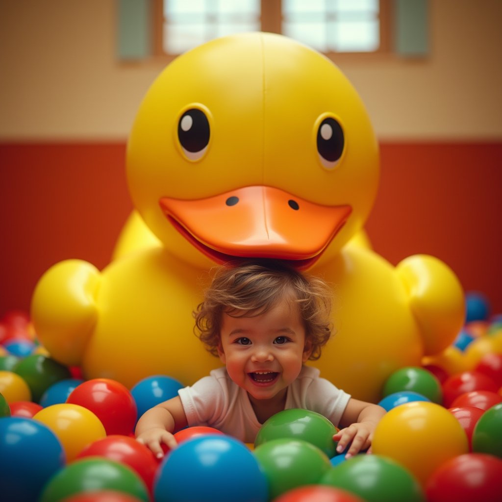 Duck and Toddler Ball Pit Joy - Kids AI stock
