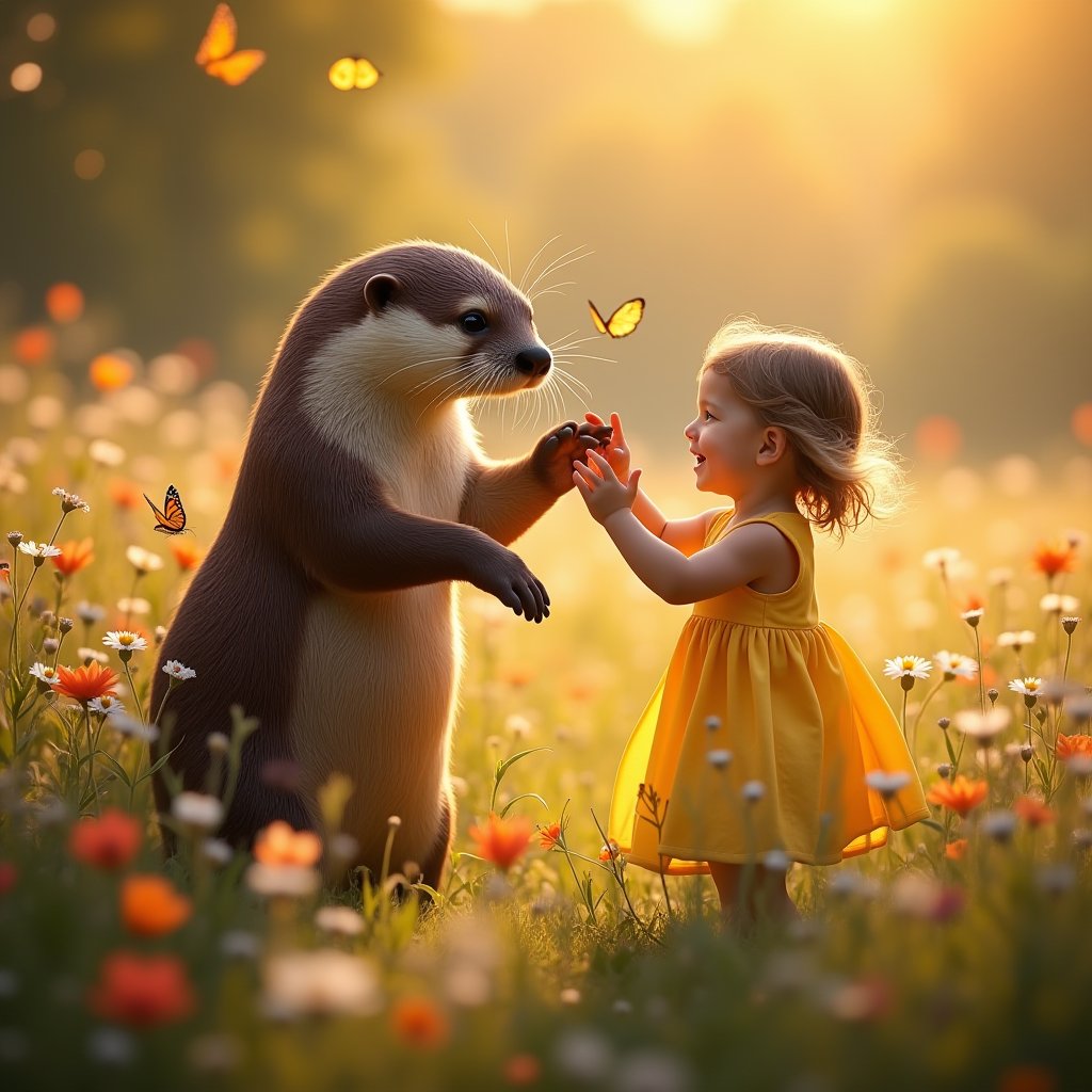 Dancing with the Giant Otter - Kids AI stock