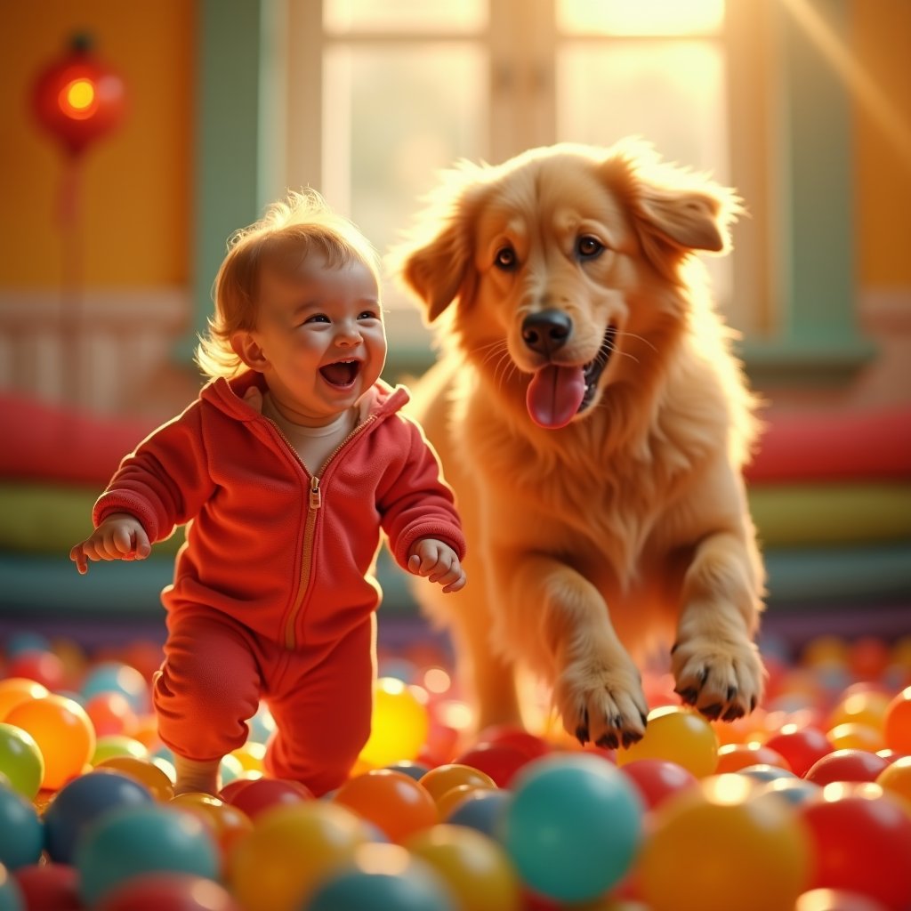 Rainbow Ball Pit Romp - Kids AI stock