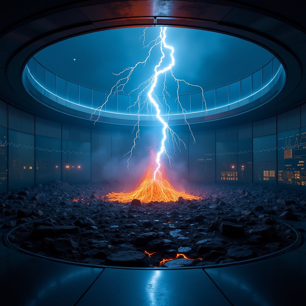 Volcanic Thunder's Fury - Lightning & Energy AI stock