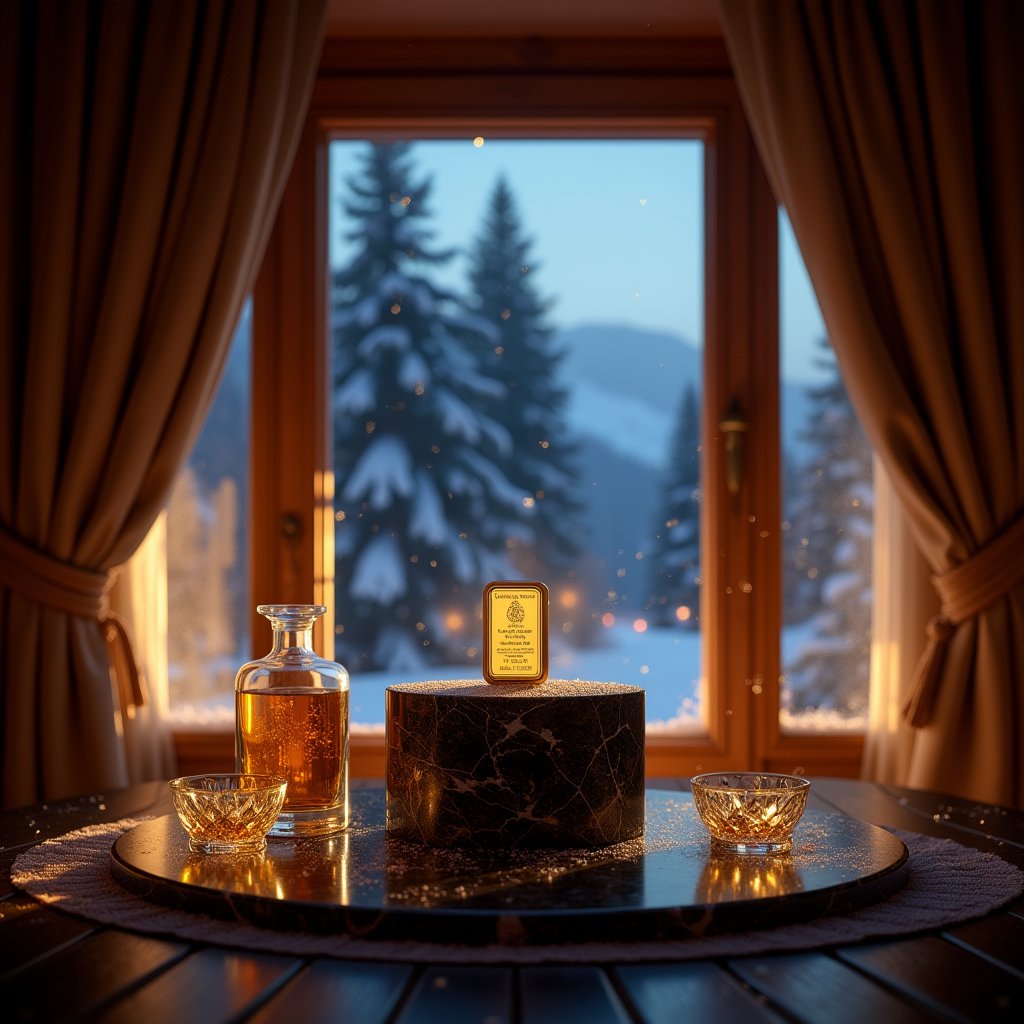 Alpine Gold at Twilight - Luxury AI stock