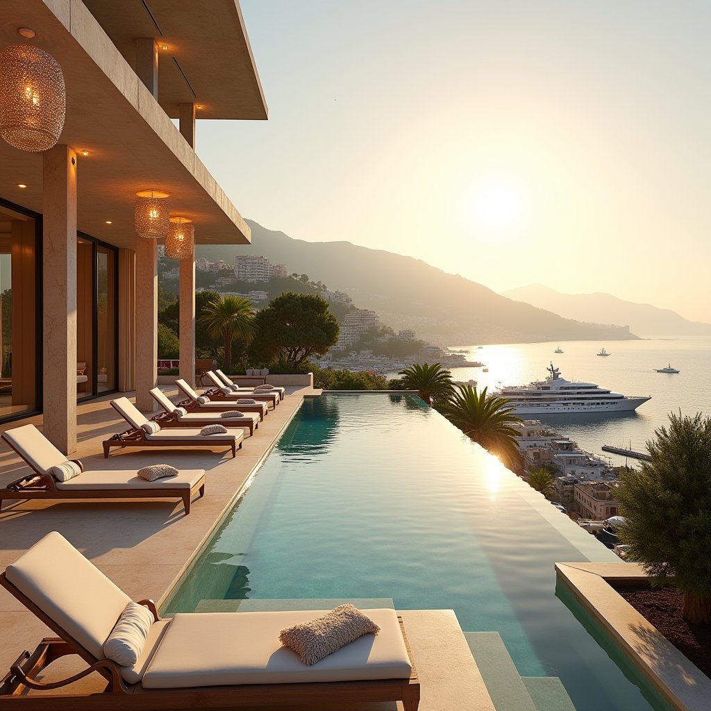 Monaco's Golden Twilight - Luxury AI stock