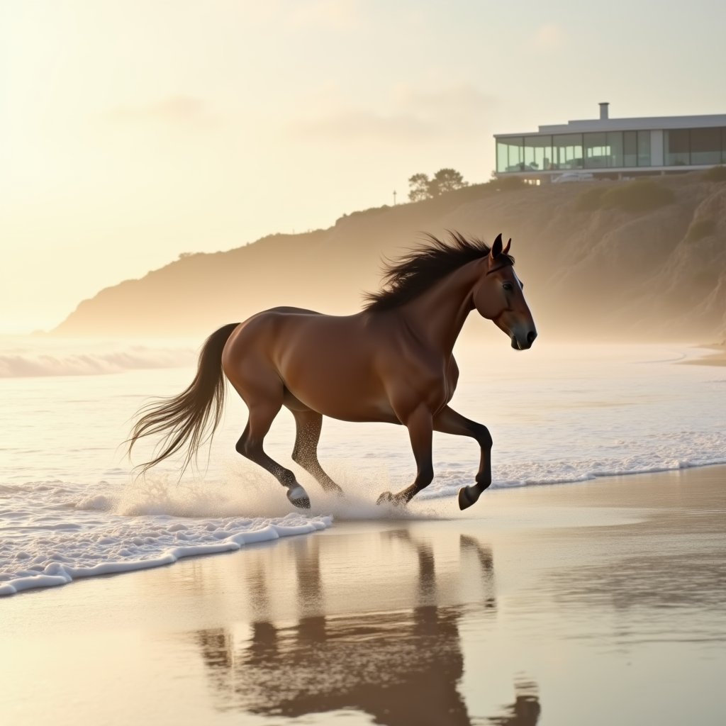 Copper Stallion at Marble Dawn - Luxury AI stock