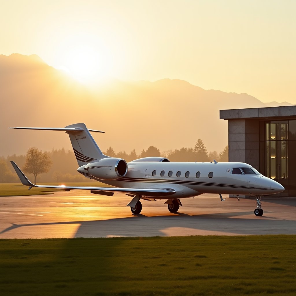 Pearl Jet at Alpine Dawn - Luxury AI stock