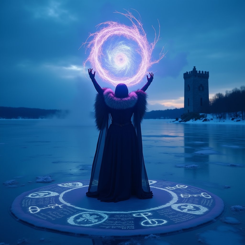 Frostbound Sorceress Rises - Magic & Spells AI stock