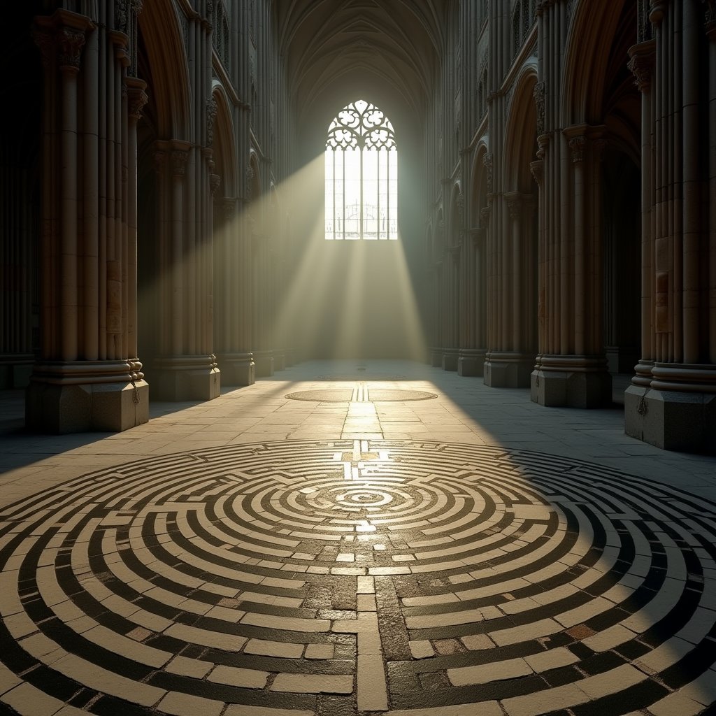 Stillness at Chartres - Meditation AI stock