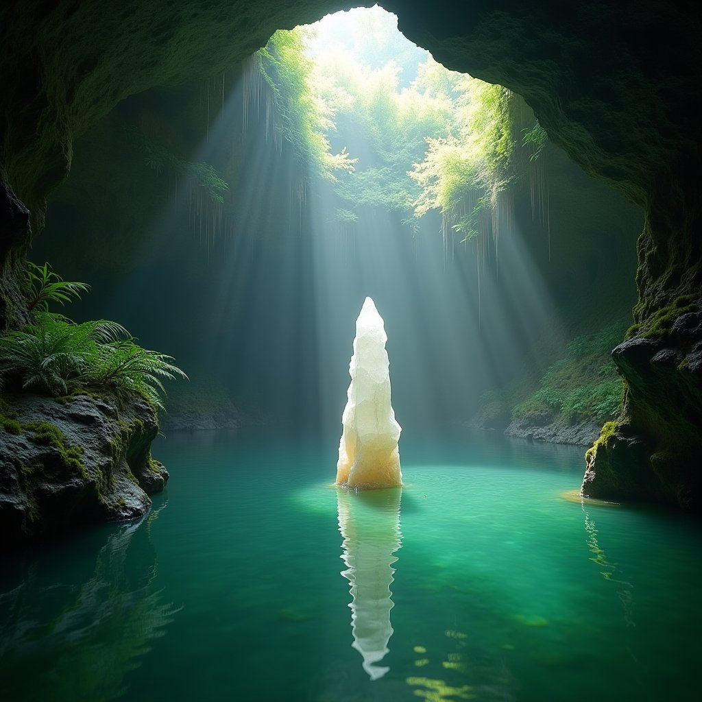 Stillness of the Crystal Pool - Meditation AI stock