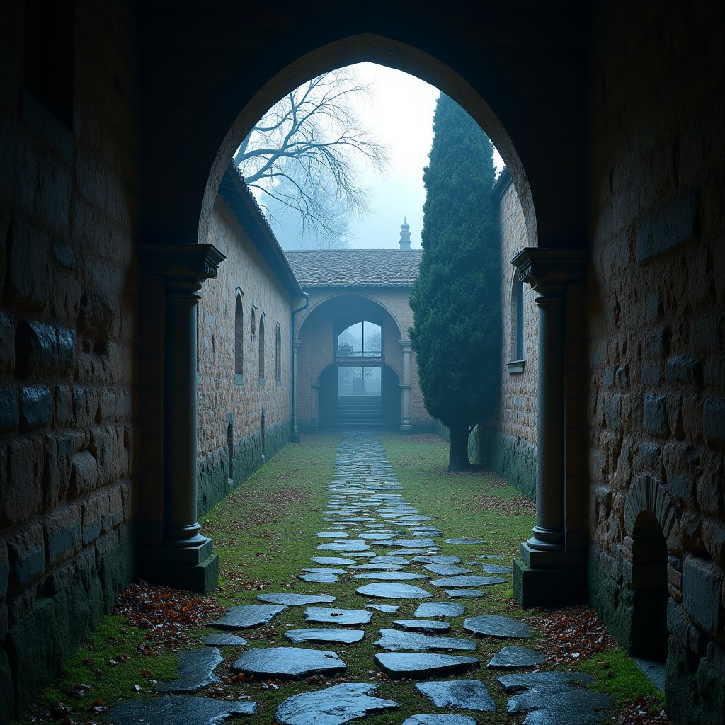 Cloister of Sacred Stillness - Meditation AI stock