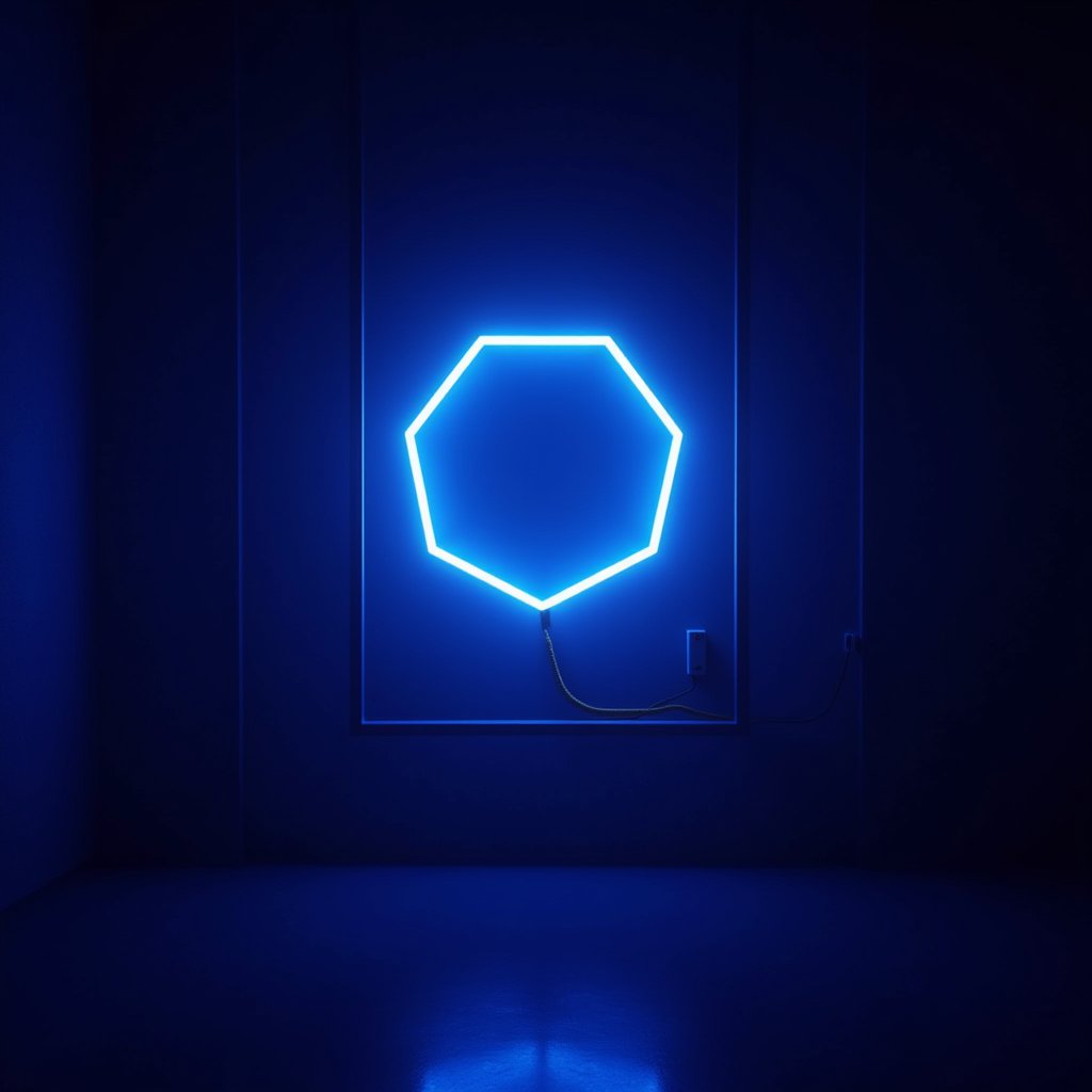 Neon Flicker in Void - Motion Graphics AI stock