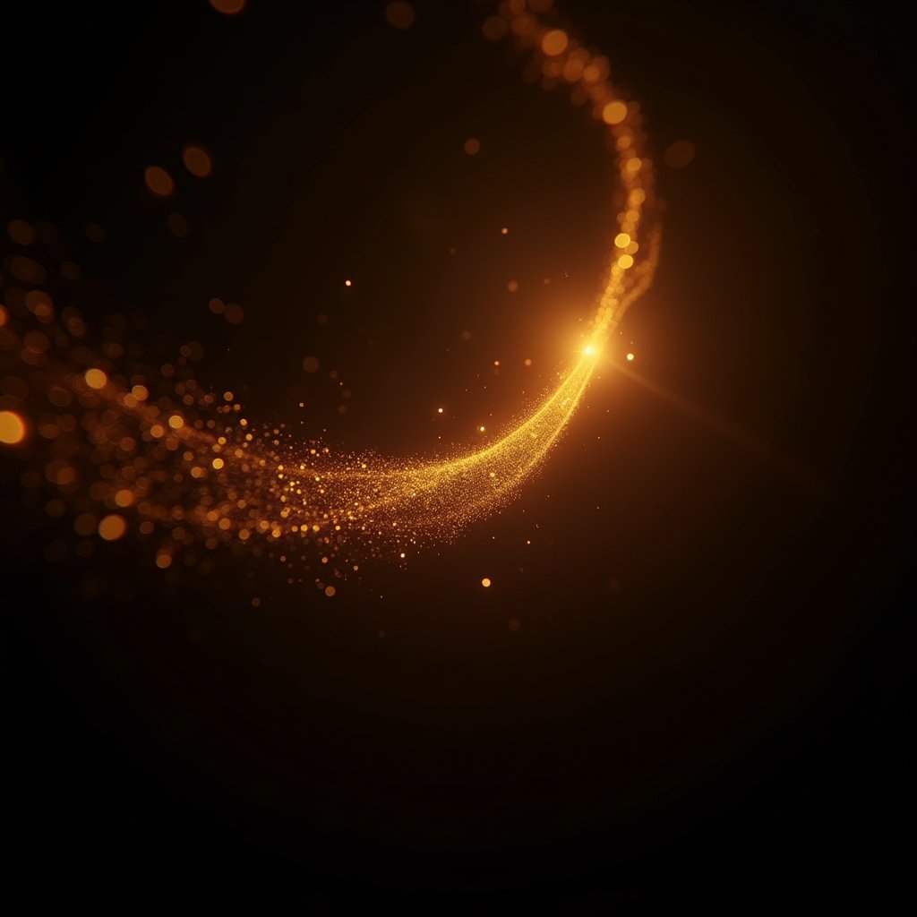 Golden Flow in Void - Motion Graphics AI stock