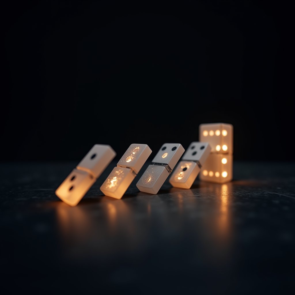 Amber Domino Cascade of Icons - Motion Graphics AI stock