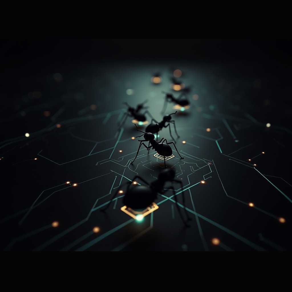 Abstract Ant Circuit March - Motion Graphics AI stock