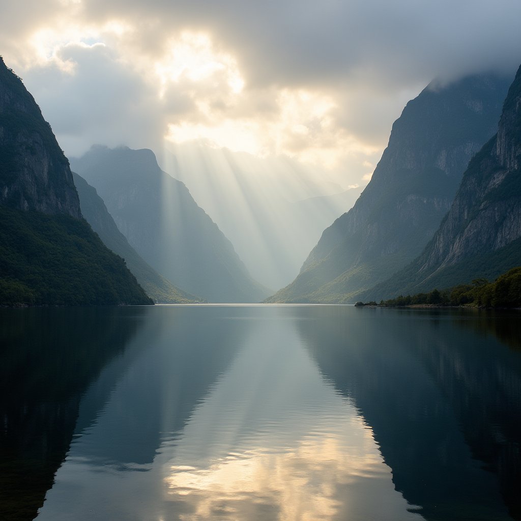 Rainbow Over Milford Sound - Nature AI stock