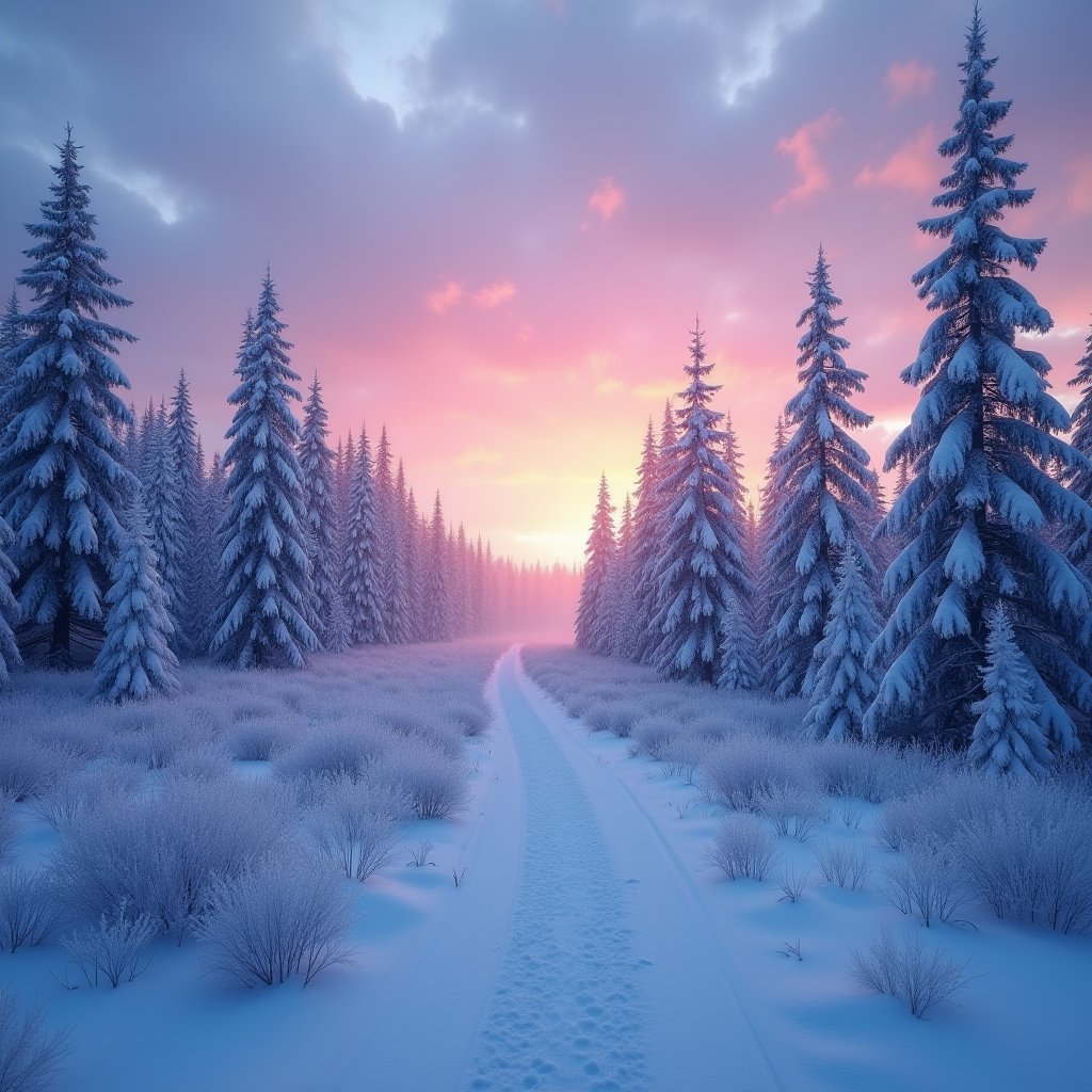 Siberian Taiga Winter Whisper - Nature AI stock