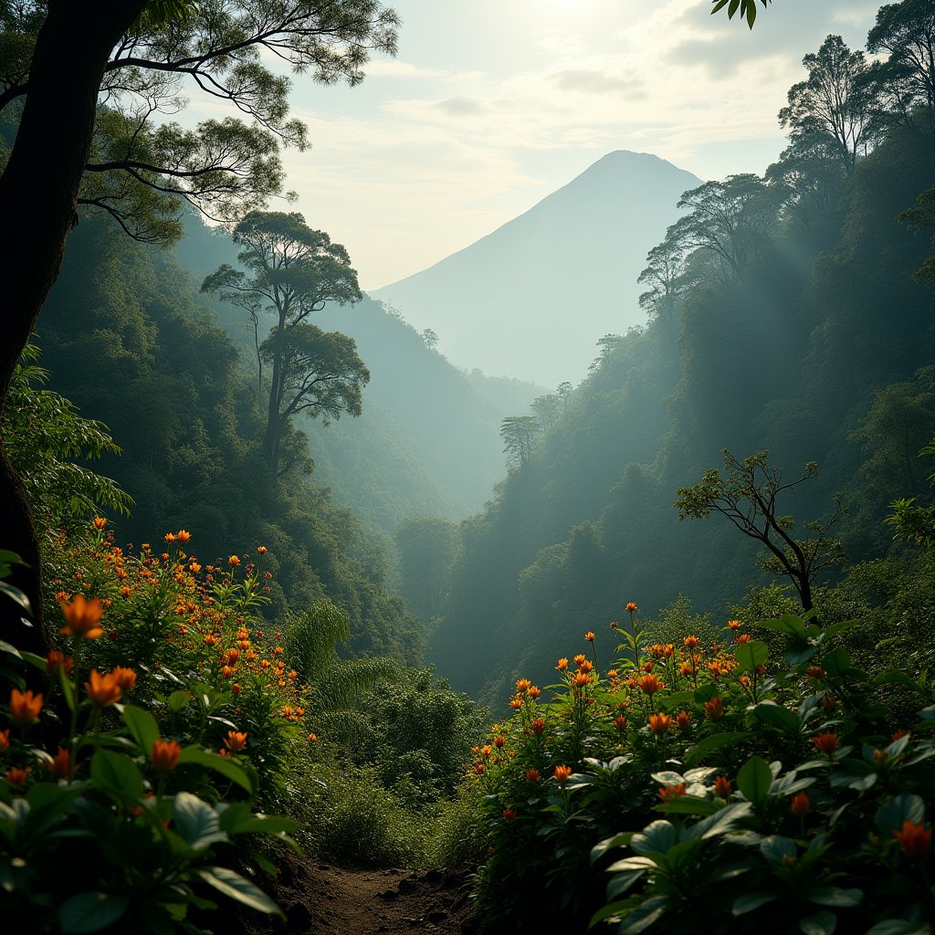 Borneo's Misty Eden - Nature AI stock