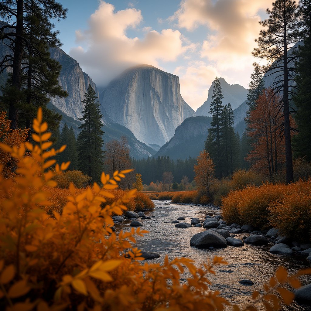 El Capitan Autumn Dawn - Nature AI stock
