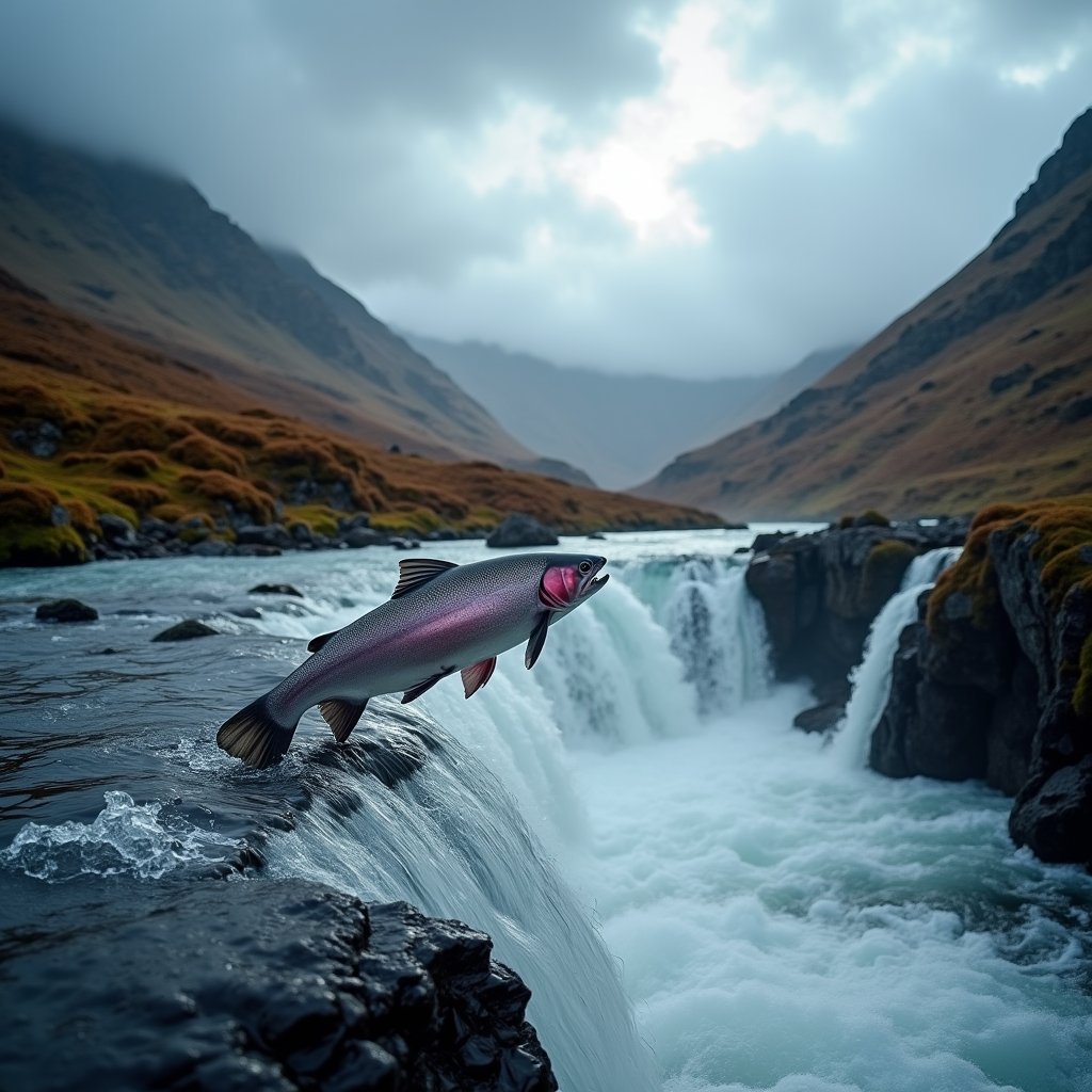 Salmon Breaches Highland Storm - Nature AI stock