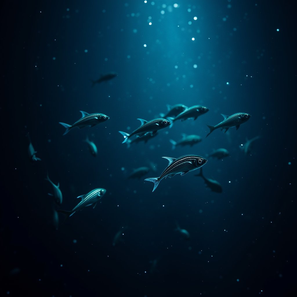 Silver Blades in Midnight Water - Ocean Deep AI stock