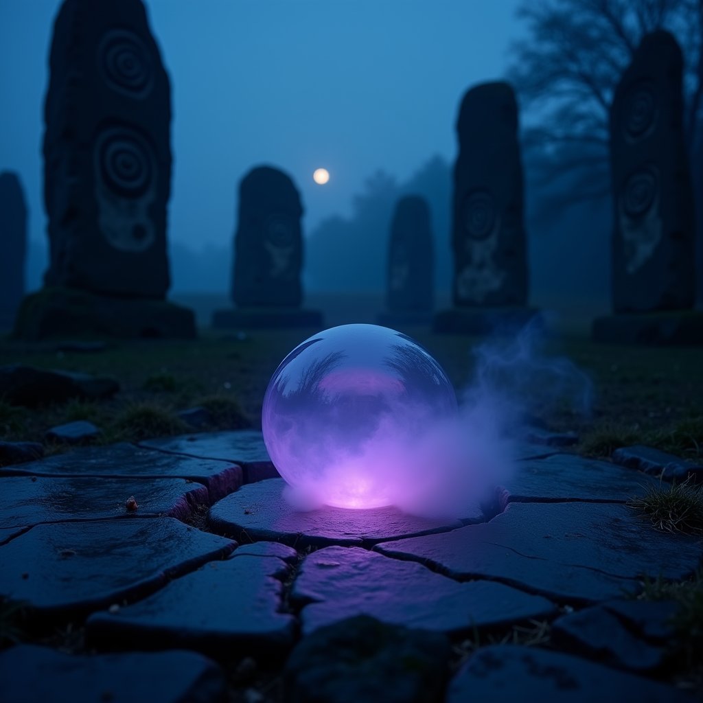 Ectoplasm Bubble at the Stone Circle - Paranormal AI stock