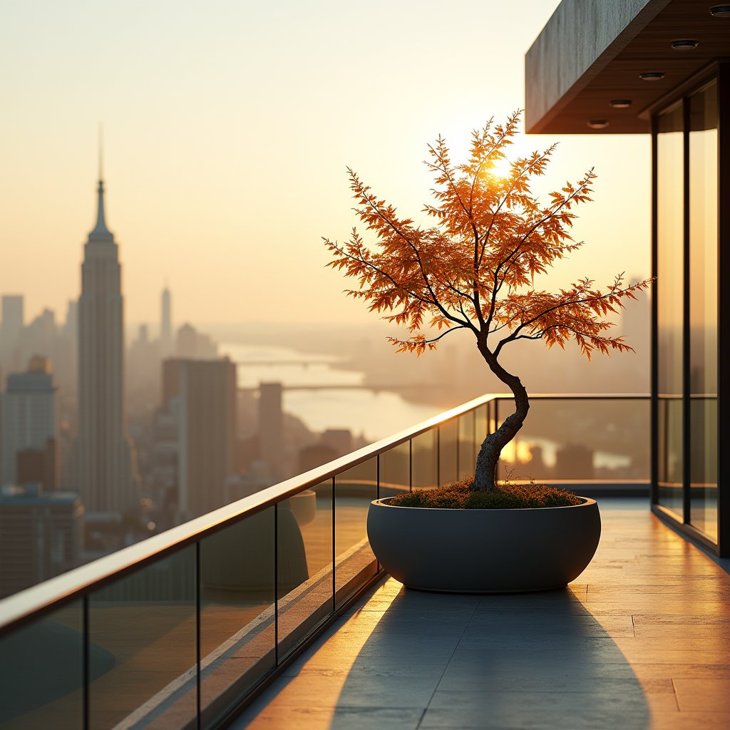 Maple Bends Above Amber Skyline - Real Estate AI stock