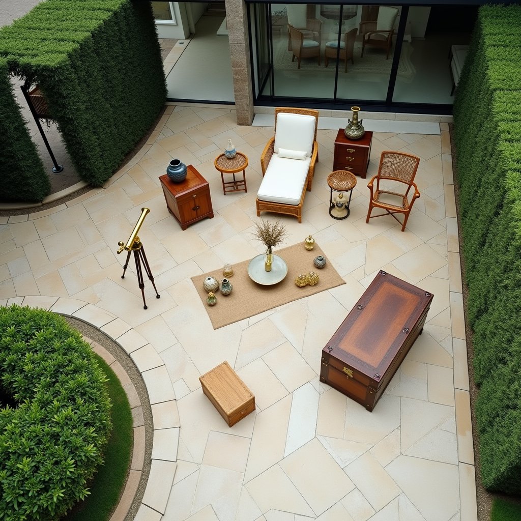 Brass Telescope on Travertine - Real Estate AI stock