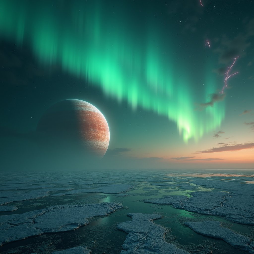 Ganymede's Magnetic Citadel - Sci-Fi AI stock