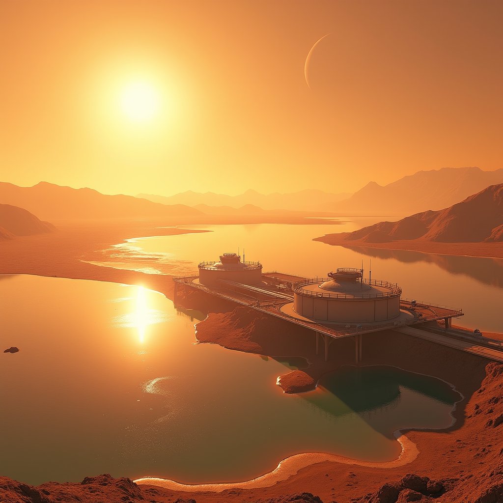 Titan's Methane Outpost - Sci-Fi AI stock