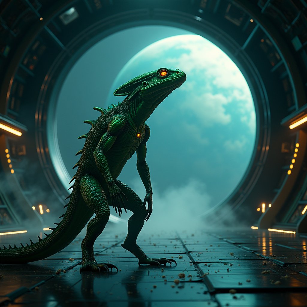 The Reptilian Sentinel - Sci-Fi AI stock