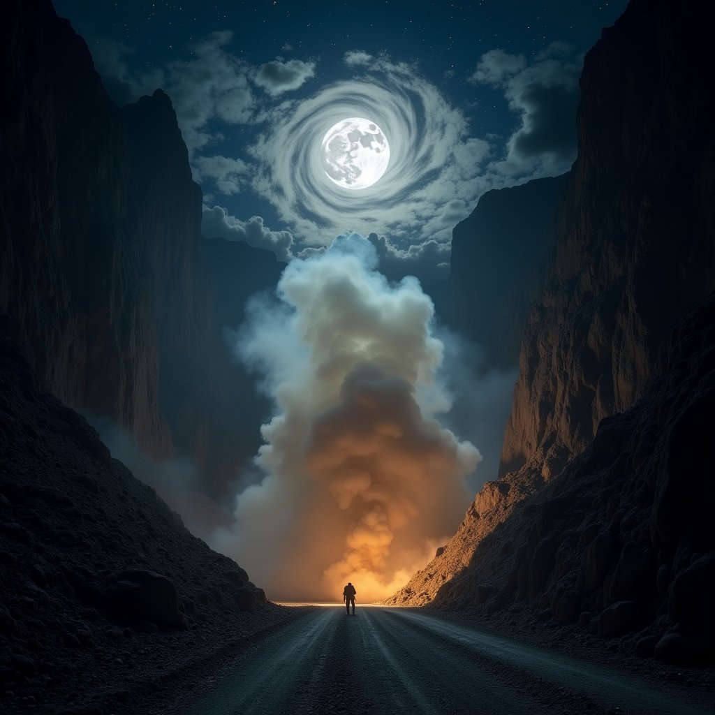Moonlit Quarry Dust Dance - Smoke & Dust AI stock
