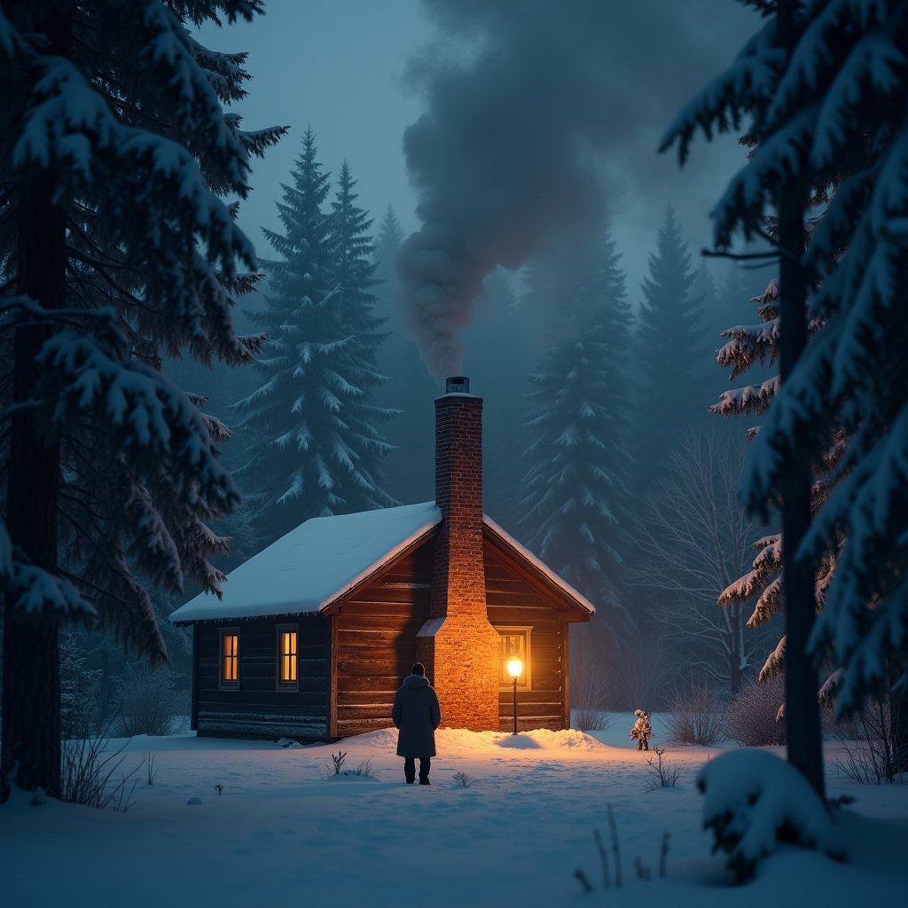 Chimney Smoke in Winter Fog - Smoke & Dust AI stock