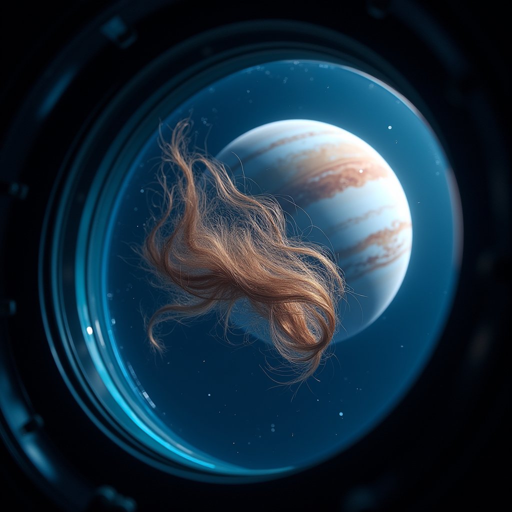 Weightless Hair Above Jupiter