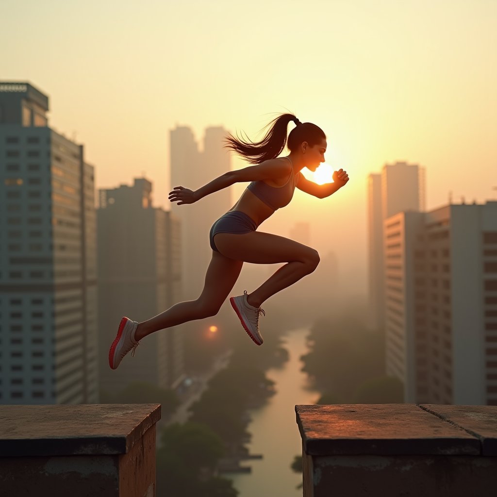 Leap of the Pentathlete - Sport AI stock