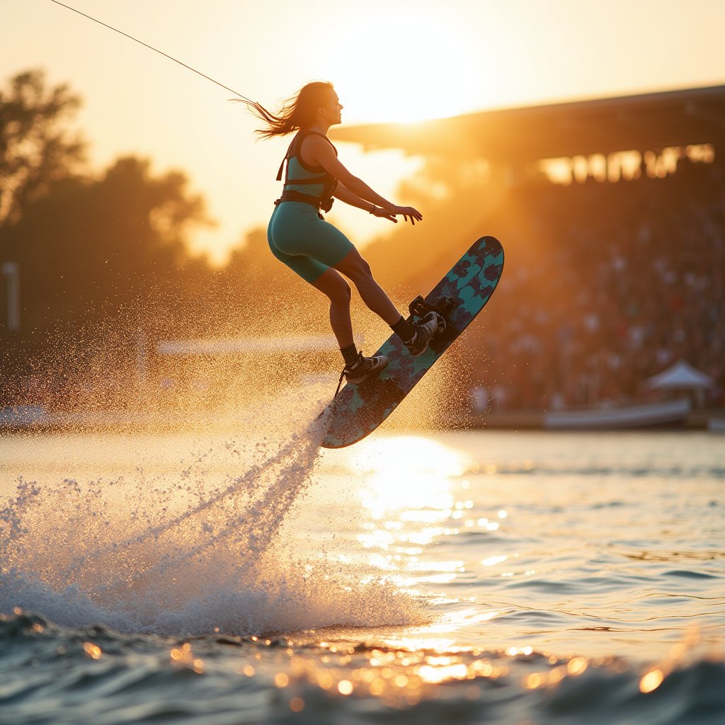 Aerial Wakeboard Triumph - Sport AI stock