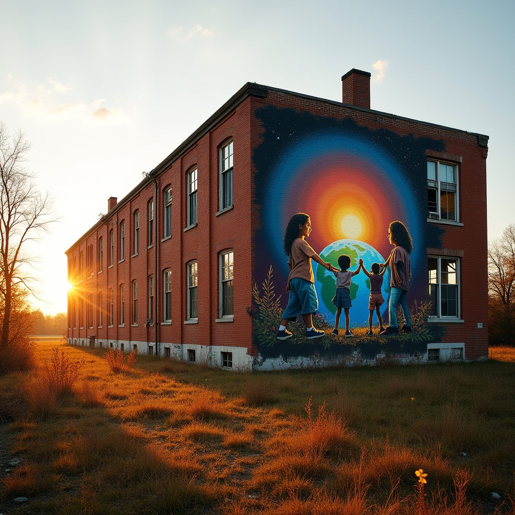 Children of the Ruins - Street Art AI stock