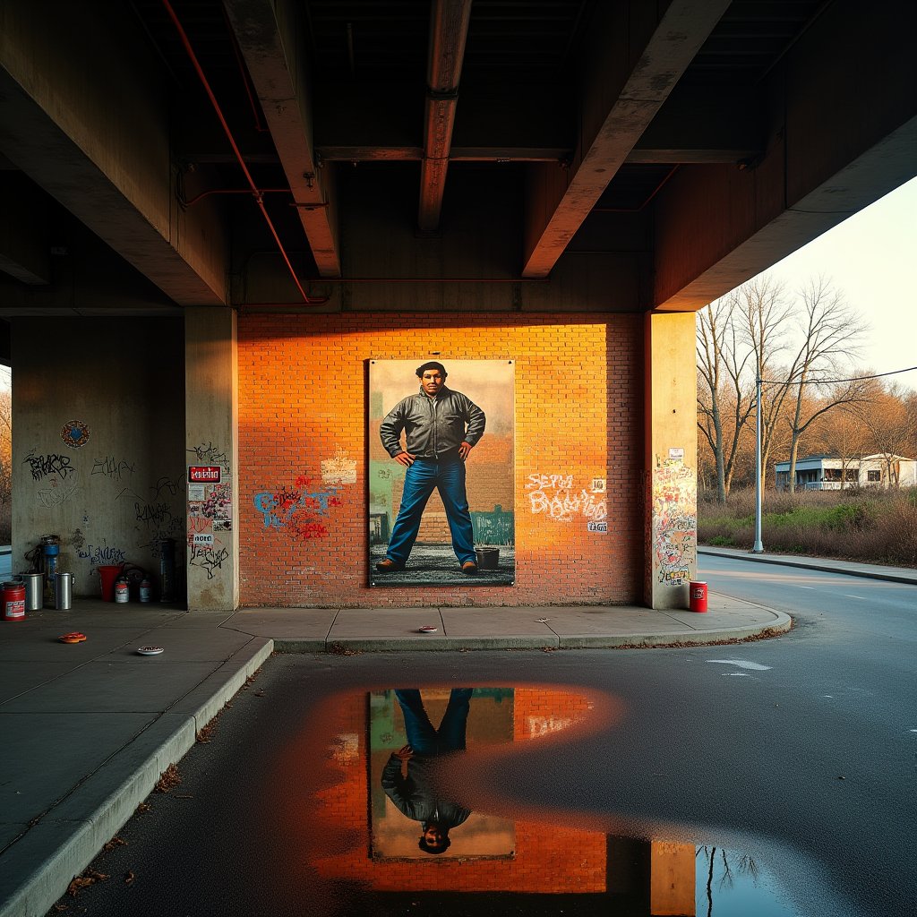 Echoes on Concrete Walls - Street Art AI stock