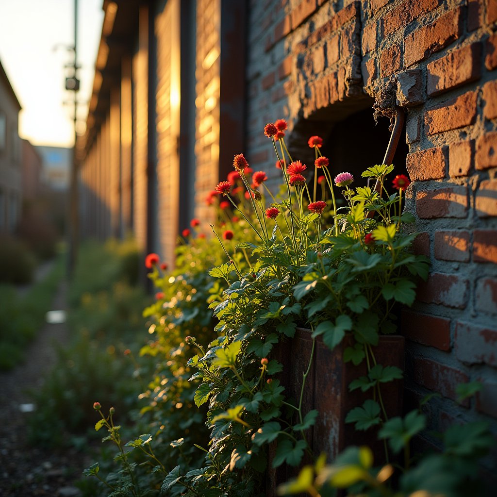 Bloom in the Ruins - Street Art AI stock
